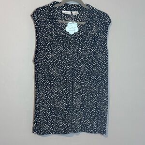 Kathy Ireland Black and White Polka Dot Blouse